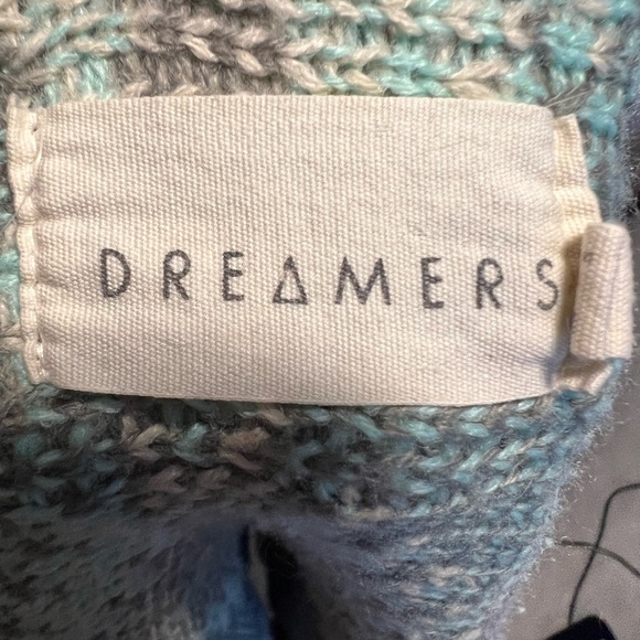 DREAMERS Gray Mint Aztec Southwestern Santa Fe Waterfall Open Cardigan sz Small - Picture 10 of 13